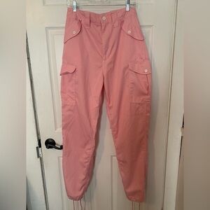 P.G. Wing Essex UK - Pink Parachute Cargo Joggers - Size 32 - Y2K Streetwear